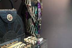 Garments Vintage - Schwarz-lila-grünes Lurexkleid